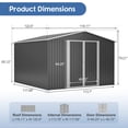 thumbnail image 2 of FFZ 10x10 FT Large Outdoor Metal Storage Shed Heavy-Duty Black 113.7x117.68x79.21 inch, 2 of 14
