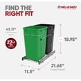 thumbnail image 4 of Rev-A-Shelf RV-15KD-1918C-S Double 27 Quart Sliding Pullout Waste Containers, Green/Black, 4 of 11