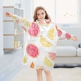 thumbnail image 5 of FORMRS Wearable Blanket Hoodie with Sleeves for Kids Cozy Flannel Sweatshirt, White Grapefruit Slices, 5 of 7