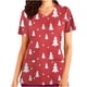 thumbnail image 1 of Fiudx Ofertas Del Día Tops de Mujer Tops de Manga Corta con Cuello En V Estampado de Uniforme de Trabajo con Blusa de Bolsillo, 1 of 4
