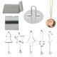 thumbnail image 1 of Moldes para hornear de azúcar coreano Moldes para hornear de acero inoxidable Moldes de galletas de acero inoxidable DIY Portátiles portátiles portátiles Postres reutilizables 9 piezas Guardurnaity HA010767-00B, 1 of 6