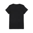 thumbnail image 2 of Women's "Queen" Crown Graphic Tee - Casual Black with Blue & White Design, Stretchy Cotton, Short Sleeve, Round Neck - Machine Washable, Ideal for All Seasons, 2 of 7