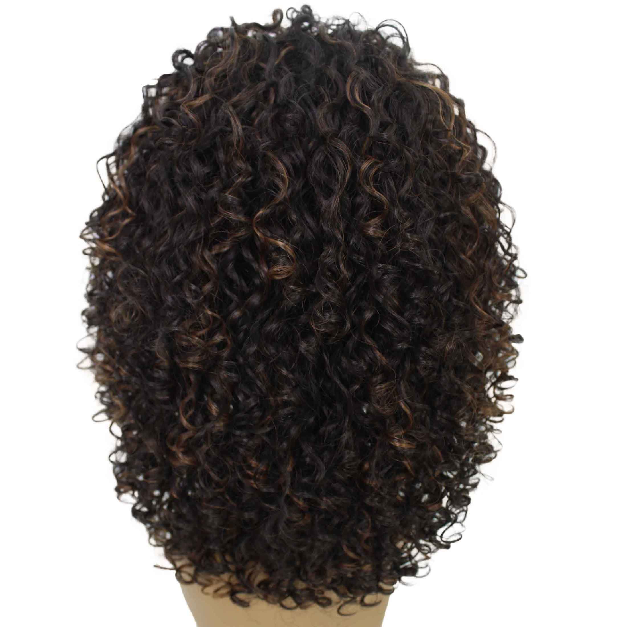 LUXLUXE Tatiana Curly Body Waves 15 in Long Half Wig Half Cap Wig, Mix Human Hair and Synthetic Fibers,