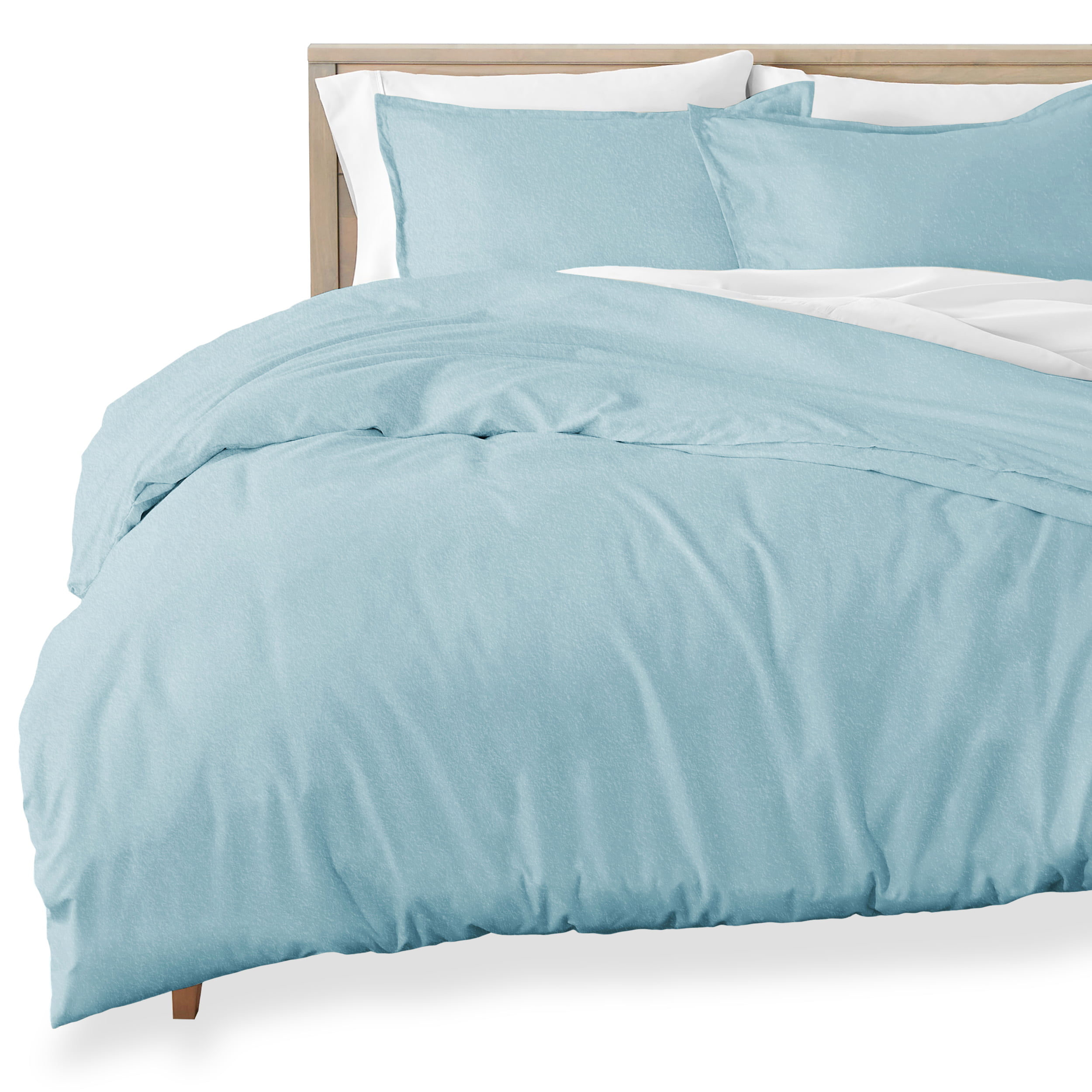 Blue,King Flanellette Duvet Cover & Pillowcase Set 100% Cotton Quality Fabric Super Soft