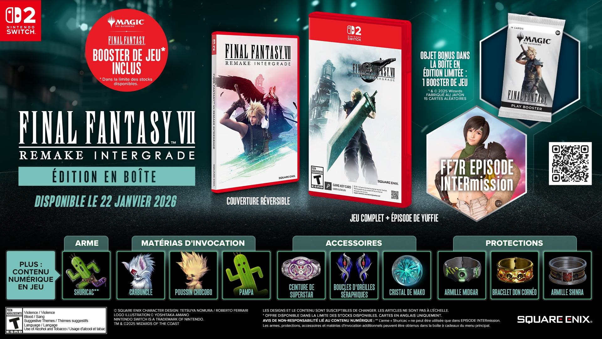 Jeu vidéo FINAL FANTASY VII REMAKE INTERGRADE (avec Magic: The Gathering—FINAL FANTASY Play Booster) pour (Nintendo Switch 2)