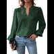 thumbnail image 1 of Blusas de con Lunares, Estilo Bohemio, de Larga y Cuello en V para Mujer, con Encaje de Ganchillo, Estilo Informal y Moderno Verde Oscuro S, 1 of 9