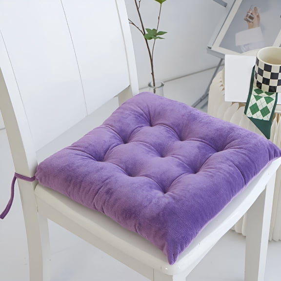 XIBUFE 2026 New Velvet Chair Cushion with Ties Ultra Soft Thicken Seat Cushion Solid Color Indoor Chair Pads for Kitchen Dining Room Office Patio Chairs,Floor Pillow Cushion,16"X16"