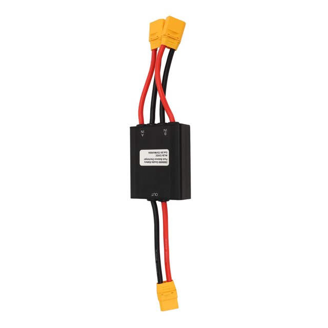 Electric Bike Dual Battery Converter, Aluminum Alloy Module for Increased Power with XT90 Connectors, 20V to 72V Support