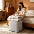 thumbnail image 1 of Usloyux Sac de Rangement Pliable en Non-Tissé à Motifs d'Arêtes de Poisson, Sac Fourre-Tout Organisateur Portable avec Poignée, Contenant pour Lessive de Garde-Robe et Chambre à Coucher, Bacs de Rangement Pliables pour l'Organisation à la Maison et le Voyage, 1 of 6