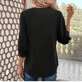 thumbnail image 5 of Summer Akafmk 3/4 Sleeve Shirts for Women,Summer Womens Chiffon Top,Spring Summer V-Neck Fashion T-Shirt Solid Color Casual for Women, 5 of 5