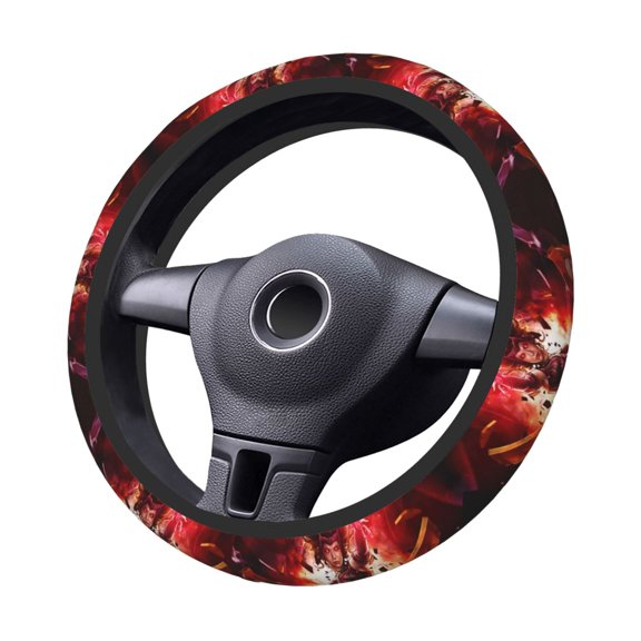 Scar-Let Wit-Ch Steering Wheel Cover Elastic Stretch Breathable Vehicle Steering Wheel Protector Car Interior Accessories