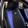 thumbnail image 2 of FH Group Blue Black Leatherette Front Bucket Seat Cushion Covers for Auto Car SUV Truck Van with Orange Dash Mat Combo, 2 of 6