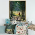 thumbnail image 2 of Designart 'Little Red Kid Riding Hood In The Woods' Traditional Framed Canvas Wall Art Print, 2 of 5