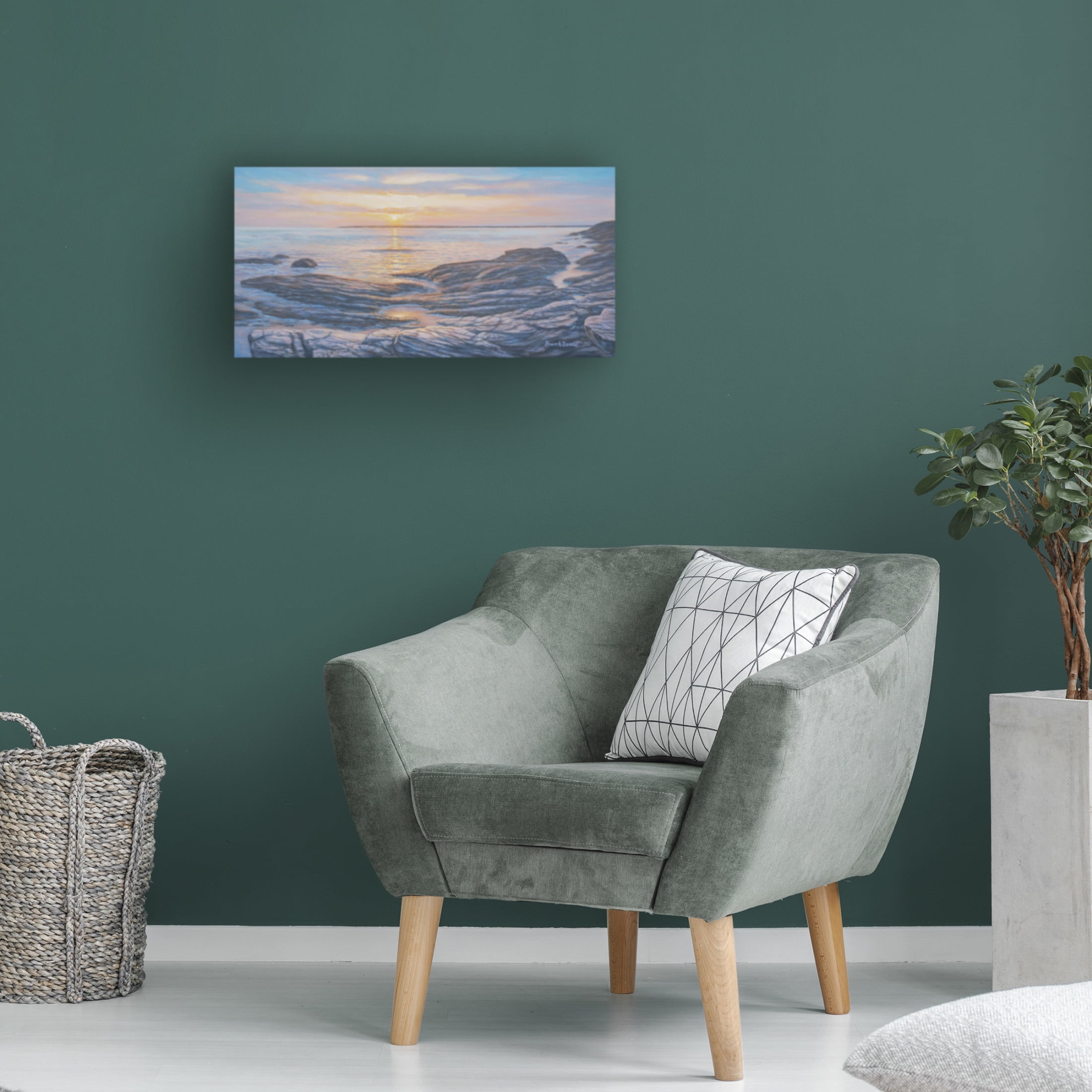 Canvas Wall Art - Bruce Dumas 'Rocky Coast' Wall Art for Living Room, Bedroom, or Office Décor by Trademark Fine Art - 47 x 24 Inches
