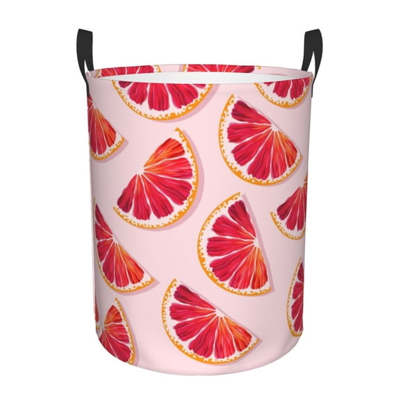 XMXT Collapsible Laundry Basket, Pink Grapefruits Illustration Polyester Waterproof Laundry Hamper, 62L