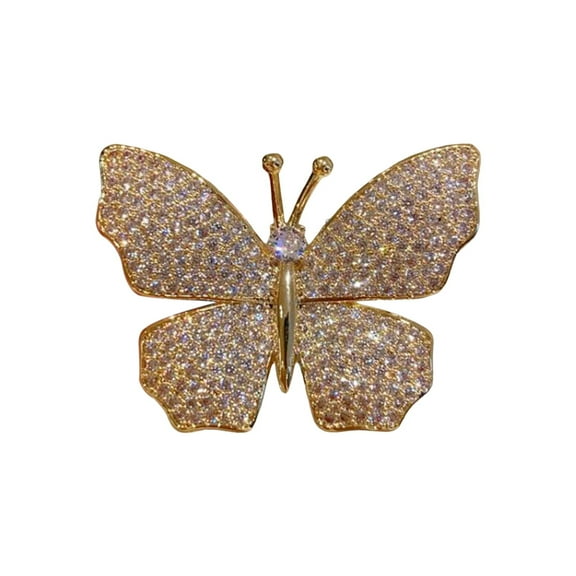 HUANLEDASH Women Brooch Butterfly Shape Rhinestone Vinatge Anti-slip Bag Coat Collar Hat Scarf Decoration Clothes Pin Party Prom Garment Jewelry
