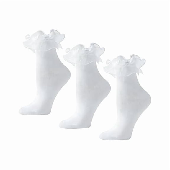 Eryueer Ruffle Frilly Socks Lace Socks Women - Cute Lolita Sock Crew Ankle Dress Sock with Bow for Ladies Gril