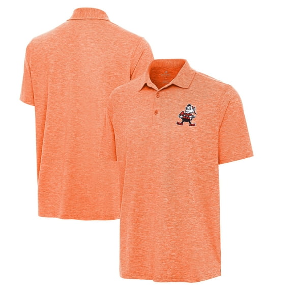 Men's Antigua Heather Orange Cleveland Browns Par 3 Polo