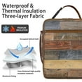 thumbnail image 2 of Vintage Wood Insulated Lunch Bag Box Teen Reusable Lunch Tote Bag Fit Most Bento Boxes Lunch Box Containers Picnic Beach, 2 of 6