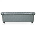 thumbnail image 5 of 84" Accent Sofa, 3 Seater Chesterfield Sofa Couch with Nailhead Trims and Rolled Arms, Modern Button Tufted PU Upholstered Living Room Sofa with Removable Cushion & Solid Wood Turned Legs, Grey, 5 of 7