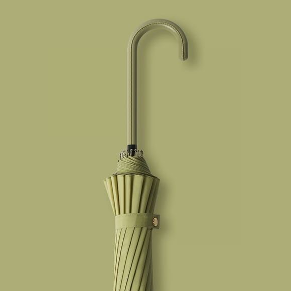 Long Handled Umbrella 16 Bone Long Handled Umbrella Rain And Shine Umbrella Sunny Rain Large Umbrella Straight Handle Umbrella 16 Bone Long Handled Umbrella Leather Handle Rain And