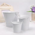 thumbnail image 1 of Xiao Hua Mini cubo para flores de hojalata blanca de 2 piezas, adecuado para el hogar y el jardín, cubo de almacenamiento de mesa para macetas de plantas, tamaño pequeño, 1 of 5