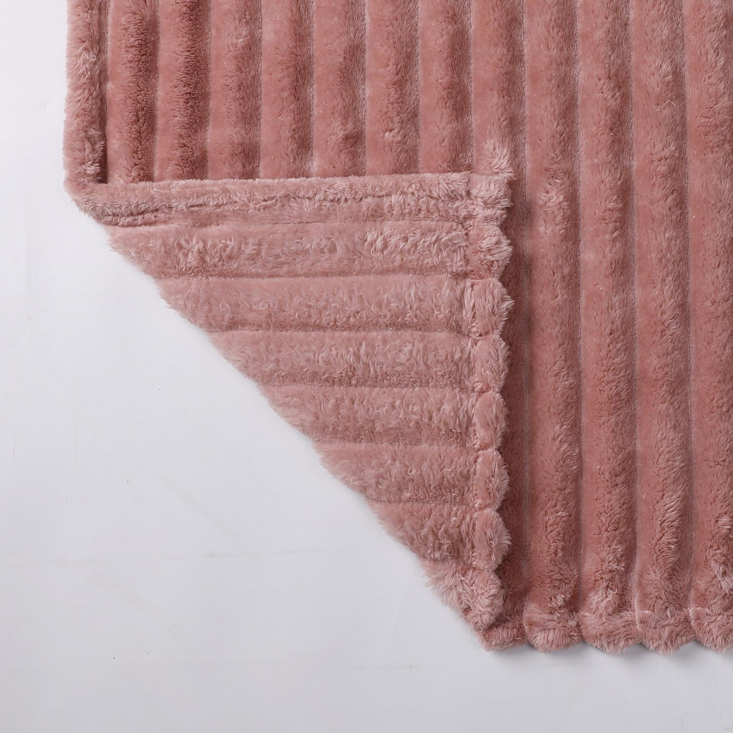 Kate Aurora Modern Lux Ultra Soft & Plush Ribbed Accent Throw Blanket - 50 in. W x 60 in. L - Assorted Colors