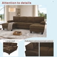 thumbnail image 5 of Leumius 104" U Shaped Sectional Sofa,Modern 4 Seat Oversized Sofa with Double Chaise for Living Room,Coffee, 5 of 14
