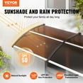 thumbnail image 3 of 80”x40” Polycarbonate Door Awning, UPF 50+ Sun Rain Snow Shield, Hollow Sheet Canopy for Window & Entryway Protection - Easy Install, 3 of 11