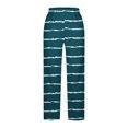 thumbnail image 6 of Winter Pants for Women Fleece Lined Thermal Wide Leg Sweatpants with Pockets Gradient Striped Pull-On Trousers (2XL, Navy|Striped), 6 of 7