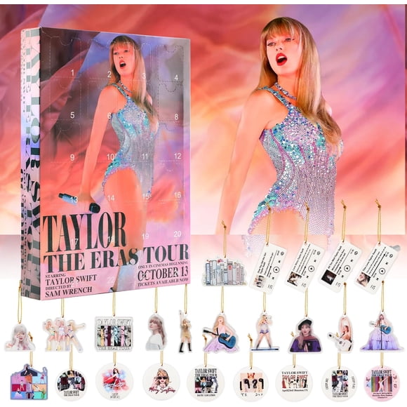 2024 Taylors Christmas Advent Calendar Keychain,24 Days Christmas Advent Calendar Countdown Calendar,Cute Cartoon Taylors Ornament Vacation Gift Idea