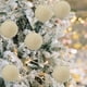 thumbnail image 2 of Beautynvta - Juego de 12 adornos colgantes para árbol de Navidad (terciopelo flocado, 6 cm), color beige, 2 of 4
