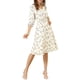 thumbnail image 2 of INSPIRAR CHIC Vestido Midi de Manga Larga con Estampado Floral y Escote en V XL Blanco, 2 of 6