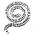 thumbnail image 4 of 9-20MM Heavy Stainless Steel Silver Cuban Curb Chain Men's Necklace Or Bracelet, 4 of 9