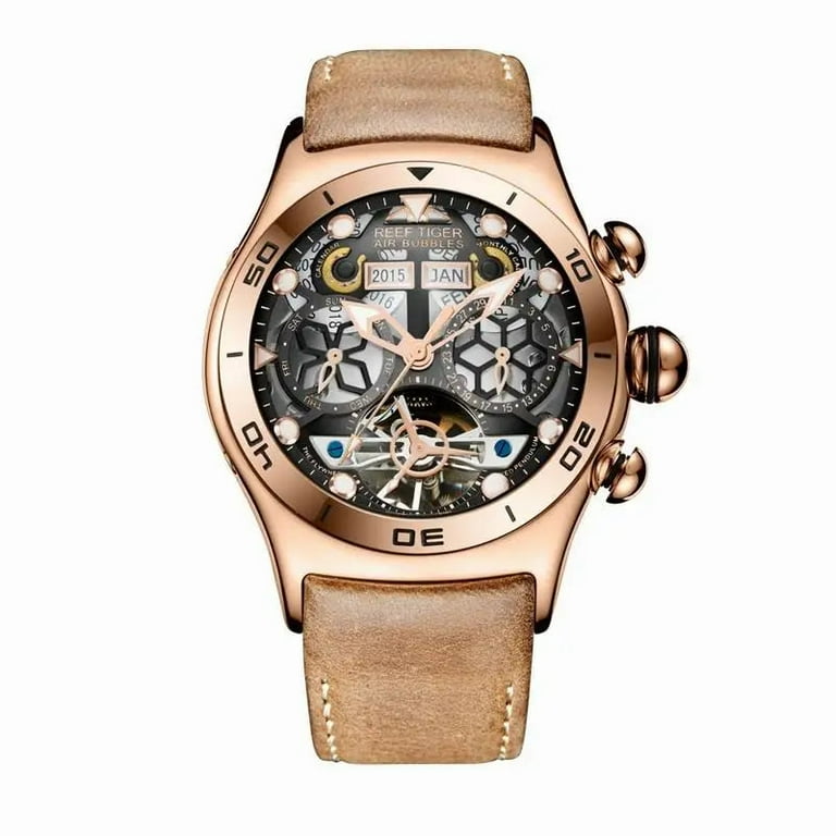Reef Tiger/RT Mens Sport Watches Automatic Skeleton Watch