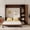 Walnut, variant on DeepRoar Queen Size Wood Vertical Murphy Bed with Wardrobe & Desk, Space Saving Hidden Wall Bed Cabinet, Gas Strut Support, Built-in Charging Station, 500lbs Weight Capacity, Walnut