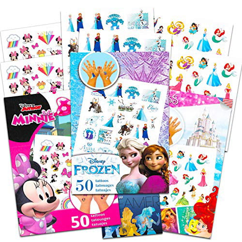 Disney Tattoos Party Favor Set For Girls -- Over 175 Temporary Tattoos  Featuring Minnie Mouse, Disney Princess and Moana with Bonus Disney  Princess Stickers (20 Disney Temporary Tattoo Sheets) 