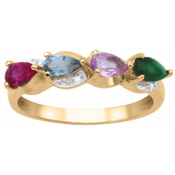 Pear wave birthstone ring by Jewelster