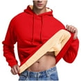 thumbnail image 2 of Mens Fleece Pullover Fleece Lined Heavy Weight Hoodie Heavy Duty Winter Hooded Sweatshirt Thermal Warm Sweatshirts, Limited Time Offer Under 10 Dollars, 2 of 6