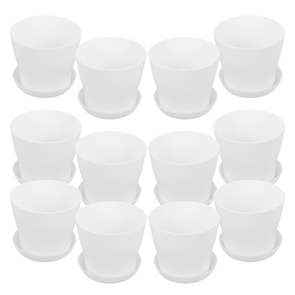 WHAMVOX  Planter with Saucer Decorative Flowerpot Planters Potted Garden White