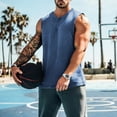 thumbnail image 4 of Xysaqa Men's Workout Tank Tops Solid Color Casual Fitness Sport Round Neck Tank Top Blouse M-3XL, 4 of 4