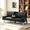 Black01, variant on Gewnee 67 Inch Futon Sofa Bed,PVC Loveset Sofa with Cup Holder,Modern Sleeper Couch Bed for Apartment/Dorm/Small Office.Green