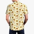 thumbnail image 3 of Balery Watercolor Bee Honey Honeycomb Bee Printed Men’s Short Sleeve Polo Shirt, Midweight Men's Shirt,Golf Polo shirts -Small, 3 of 8