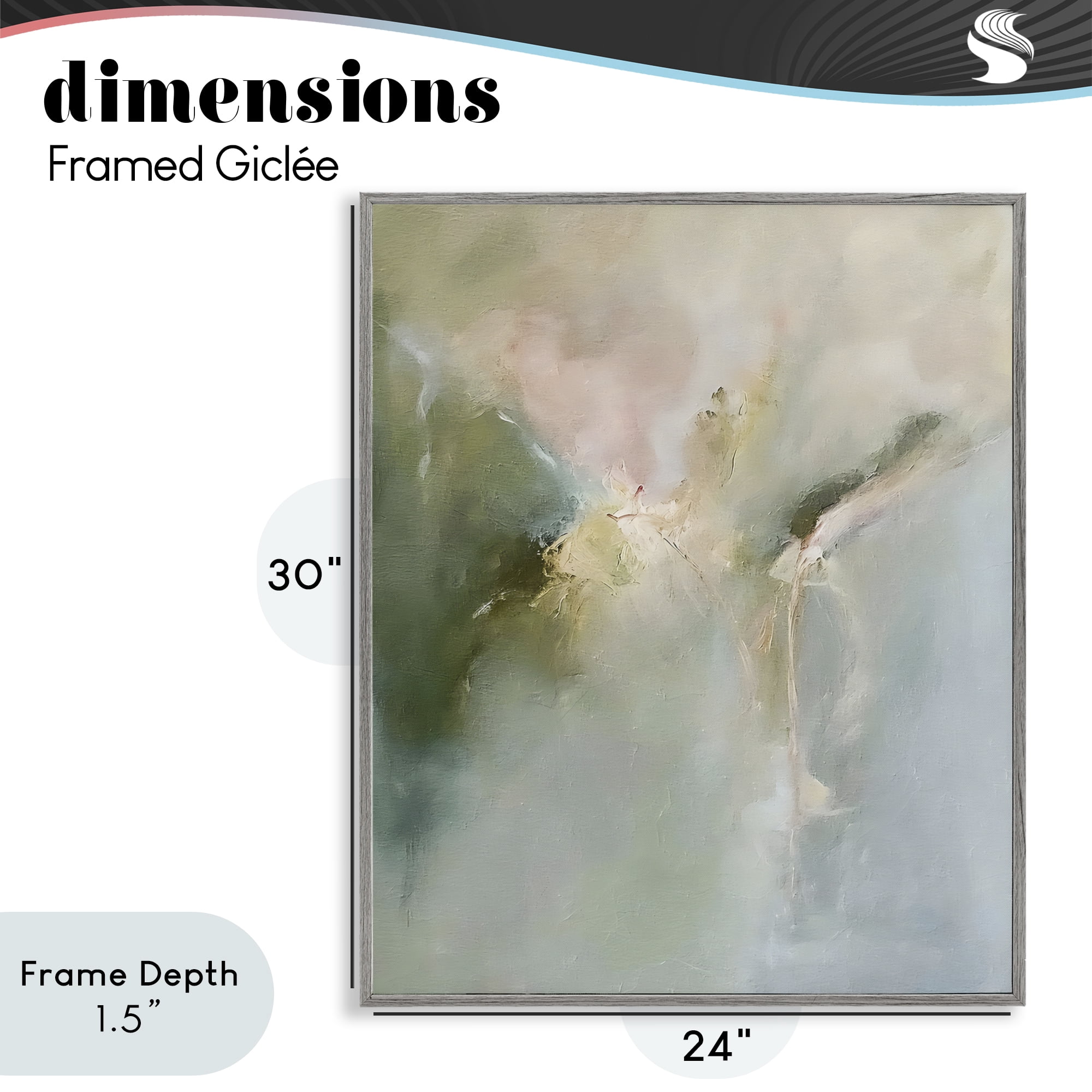 Stupell Industries Ethereal Brushwork Harmony Gray Framed Giclee Art, design by Riley B