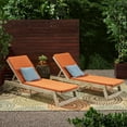 thumbnail image 2 of Tina Outdoor Acacia Wood Chaise Lounge and Cushion Sets (Set of 2), 2 of 8