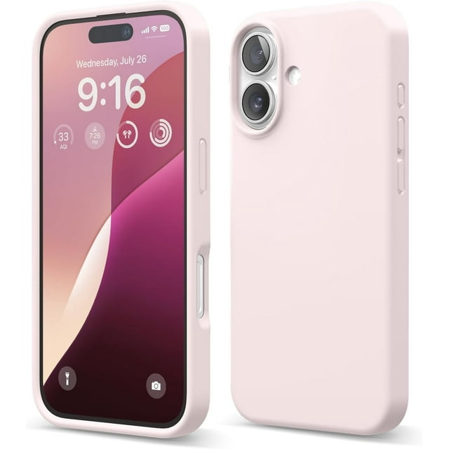 KOMI Compatible with iPhone 16 Pro Max Case, Premium Liquid Silicone Case, Full Body Protective Cover, Shockproof, Slim Phone Case, Anti-Scratch Soft Microfiber Lining, 6.9 inch Lovely Pink