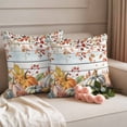 thumbnail image 2 of Fall Brown Eucalyptus Outdoor Waterproof Pillow Covers, Thanksgiving Pumpkins Farmhouse Wood Decorative Square Throw Pillowcase Sofa Cushion Sham for Patio/Couch/Chair, 18"x18" 2 Pack, 2 of 8