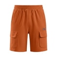 thumbnail image 4 of Corduroy Shorts for Men Summer Casual Breathable Elastic Waist Straight Leg Relaxed Fit Shorts with Pockets, 4 of 4