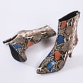 thumbnail image 5 of Fesfesfes Cowgirl Boots For Women Winter Serpentine Printed Personalized High Heel Matching Color Short 6(37), 5 of 8