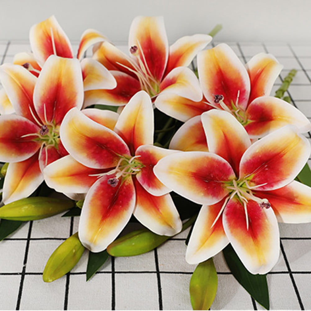 ACF7 7 Color Simulation Lilies Decoration Wedding Ornaments Handmade Fake Plant 